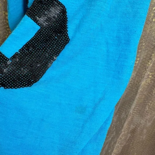 Y2K PINK Victorias Secret Malibu Blue Black 86 Sequin Stretchy Racerback Tank To - Image 5