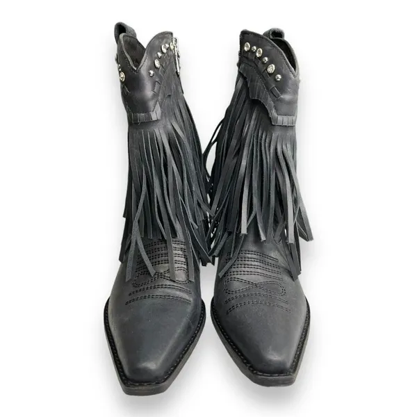 Zigi Finlandia Fringe Western Boot Black Size 7 Women's‎ New - Image 3