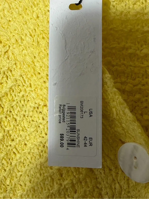 BB Dakota Bonfire Cardigan Yellow Size L - Image 4