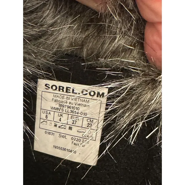 Sorel Womens Tofino II Faux‎ Fur Cuff Waterproof Boot Size 6 Black - Image 9