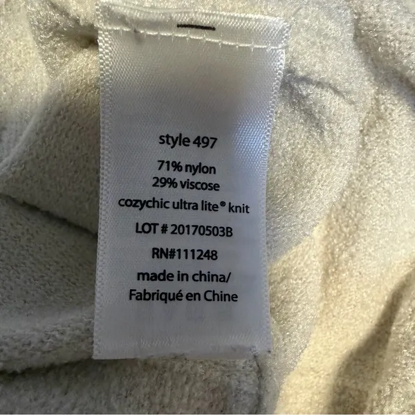 Barefoot Dreams CozyChic Ultra Lite Cardigan Womens XS Sand Dune Long Vest 497 - Image 6