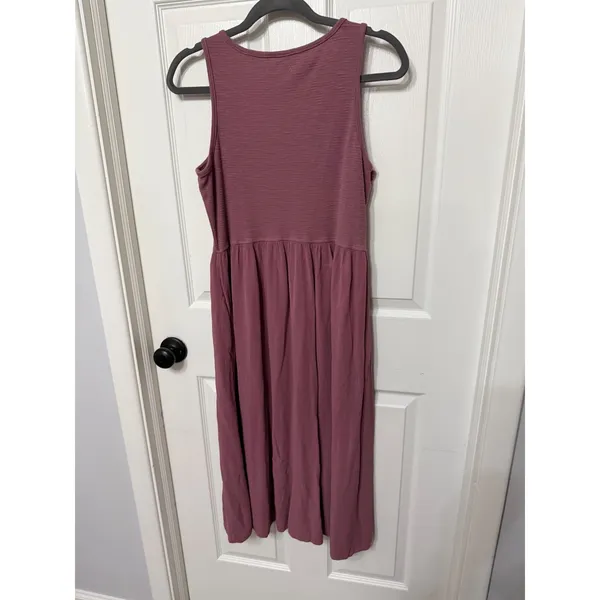 Frye Womens Button Front Maxi Dress Mauve Pink Sleeveless Gauze Pocket Small‎ - Image 7