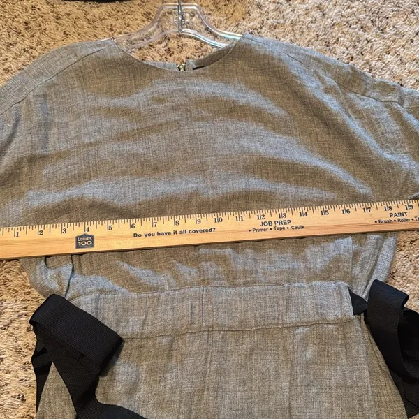 Zara TRF collection Gray Shift Dress With‎ Black Ribbon Sides, Small - Image 7