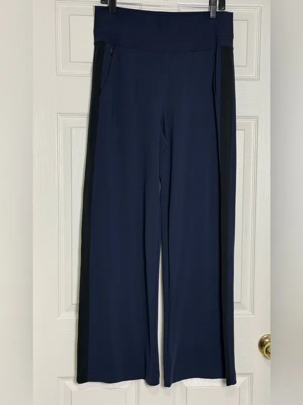Athleta Venice Colorblock Wide Leg Navy Pants Size M - Image 6