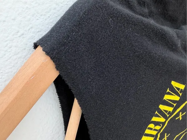 Nirvana Smiley Face Band Tee Black Off-the-Shoulder T-Shirt - Image 4