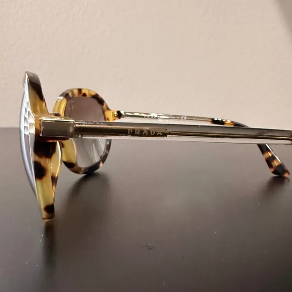 Prada Sunglasses Round Brown Havana Tortoiseshell PR09VS SPR 09V 2AU-8C1 56mm - Image 2