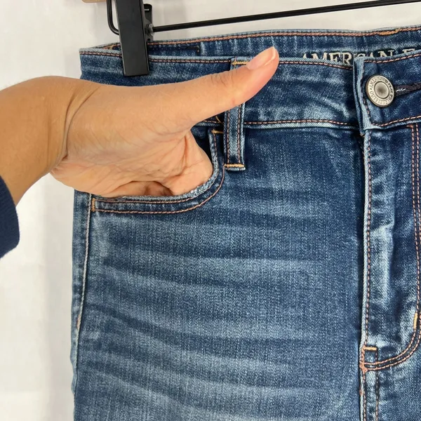 American Eagle Outfitters Hi-Rise Jegging Jeans Women 8 Short Blue‎ Denim Cotton - Image 3