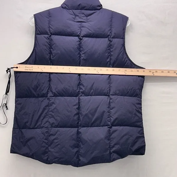 Lands End Down Puffer Quilted Vest Navy‎ Blue Medium - Image 10