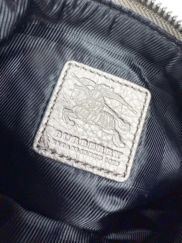 Y2K Burberry Gray Silver Plaid Wristlet Wallet Clutch - Image 5