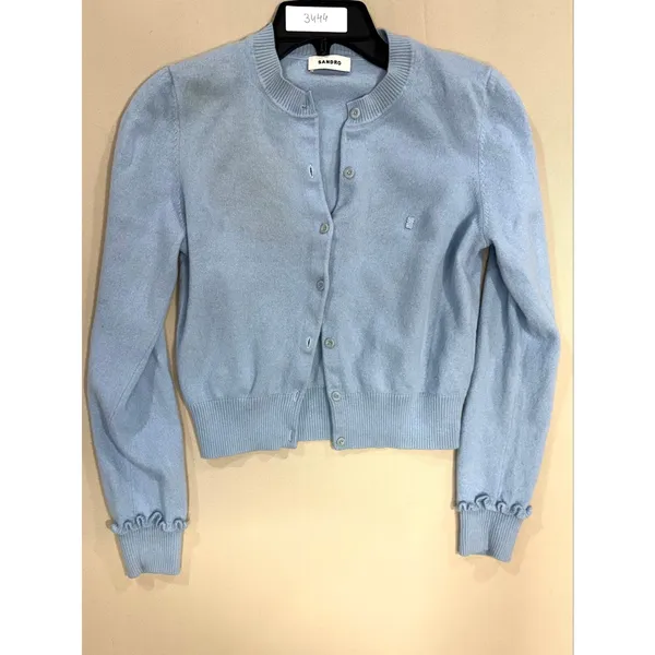 Sandro Emile blue Cardigan With Ruffle Sleeve Size 2 - Image 2