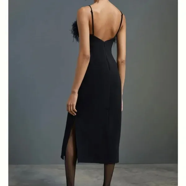 ELLIATT Harley Feather Trim Midi Dress‎ NWT Sz XS - Image 2