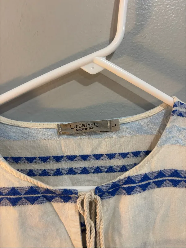 Anthropologie Luisa Perla Tiered Maxi Dress Cotton Resort Dress Boho Summer L - Image 11
