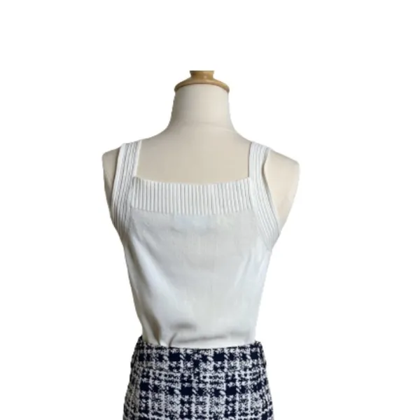 square neck ripped white tank top - Image 3