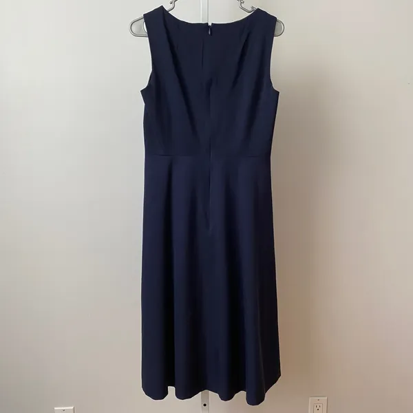 J.Crew‎ 6 Navy Blue Wool Midi Dress Career Minimalist Preppy Workwear - Image 6