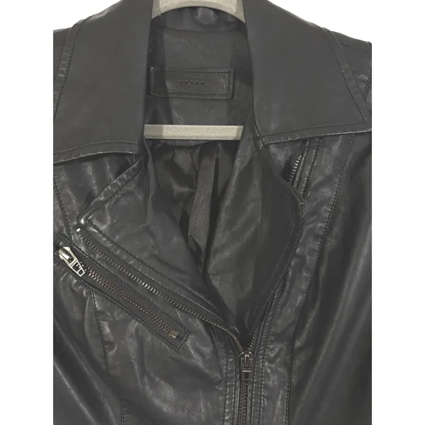 BlankNYC Black Vegan Leather Asymmetrical Moto Jacket XS - Image 5