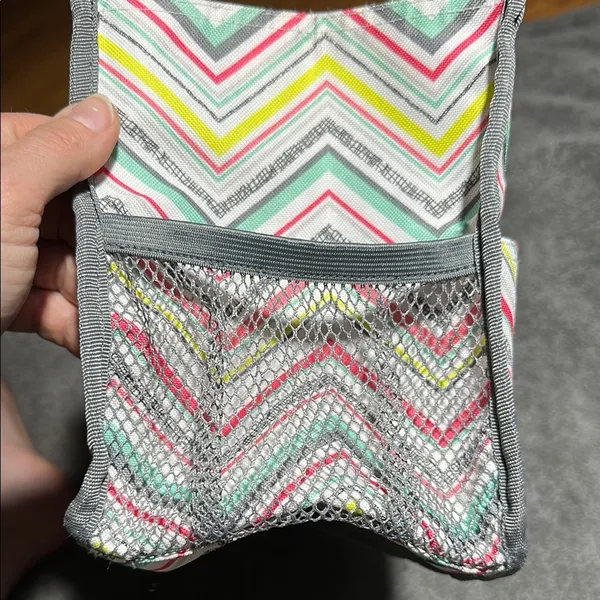 Thirty-One Pink and Yellow Chevron Tote Bag - Image 14