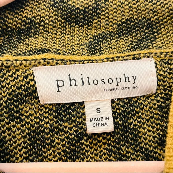 Philosophy Sweater Women’s Mock Neck Leopard Print Oversized sz Small - Image 2