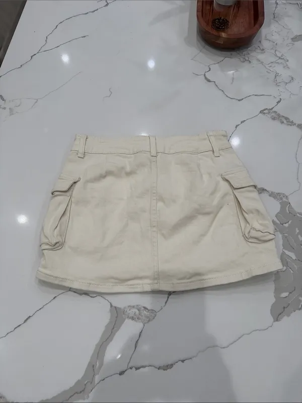 Women's Cream Cargo Pocket Skort - Image 2