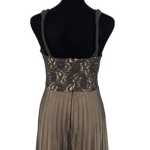 Vintage Roulette Lace Accordion Pleated Semi Sheer Lined Dress Black Size Medium - Image 7