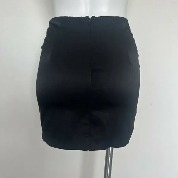 NEW Sequin Mini Skirt SMALL Black Silver concerts Aztec Tribal Print Y2K stretch - Image 8