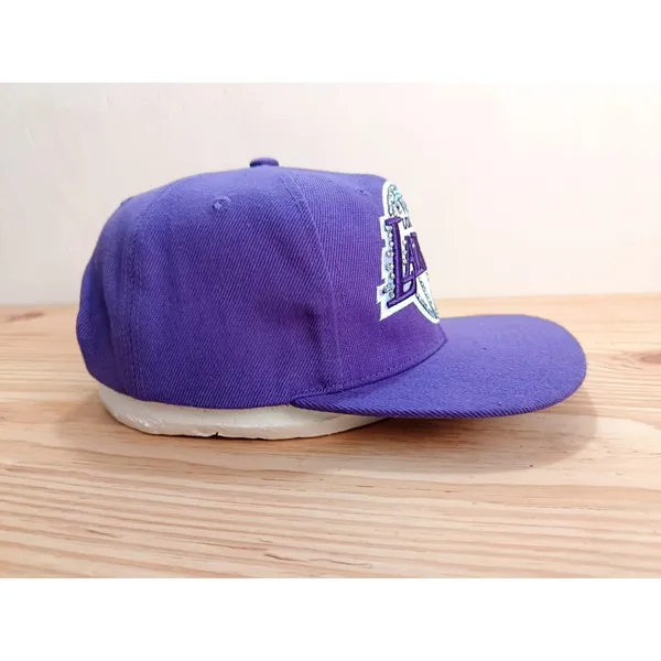 Mitchell & Ness LA Lakers Snapback Hat Purple NBA Rhinestone Logo Cap - Image 5