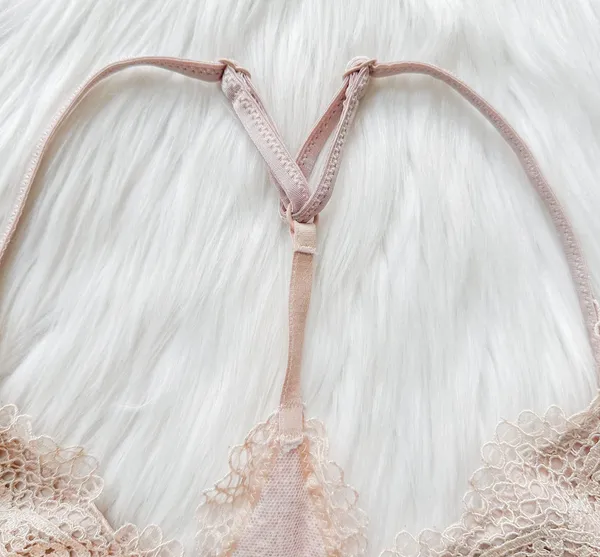 Victoria's Secret light dusty pink / ivory lace bralette - Image 4