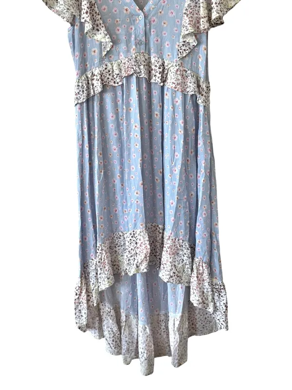 WONDERLY Floral Prairie Boho High Low Maxi Dress Size L NEW - Image 4