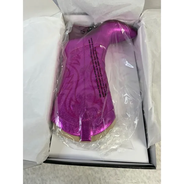 Nine West Keeks3 Metallic Dark Pink Western‎ Cowboy Boots Pointed Toe 6.5 M NEW - Image 4