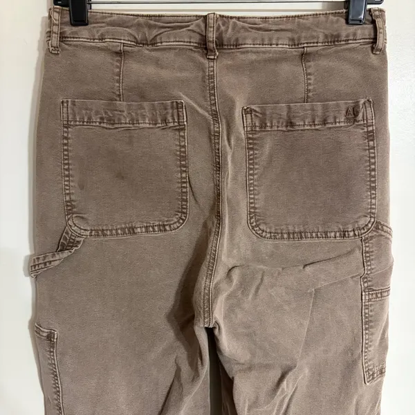 American Eagle Brown Carpenter Pants High Rise Utility Stretch Women Size 6 - Image 7