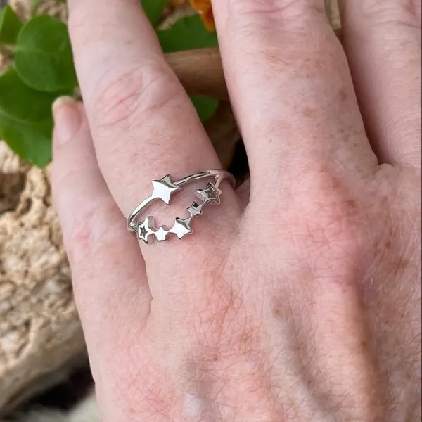 Multi Star Cluster Sterling Silver Ring Size 6 Silver - Image 4