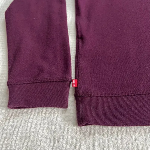 Levi’s Logo Crewneck Plum Sweater Large White Graphic Sweatshirt Womens - Image 8