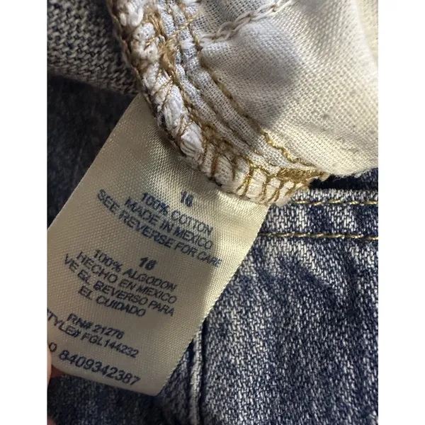 Vintage Faded Glory Jean Shorts Missy Size16 Blue Denim Cotton Grunge Y2K Rugged - Image 5
