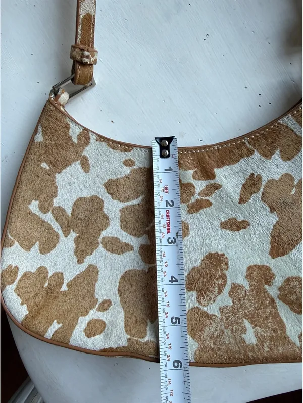 Urban Outfitters Brown and White Cow Print Shoulder Bag - Image 6