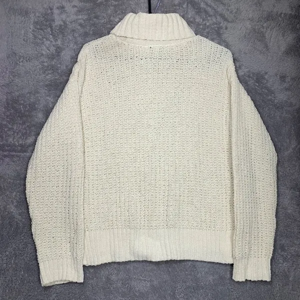 Moral Fiber Women's Cream Cable Knit Turtleneck Sweater Size M Polyester‎ Chunky - Image 6