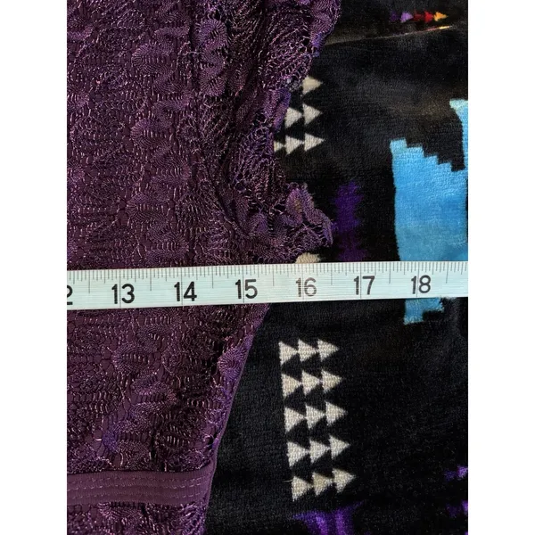 Jubi USA Purple Fit Flare Short Sleeve‎ Lace Top Dress Size Sm Scoop Rhinestone - Image 6