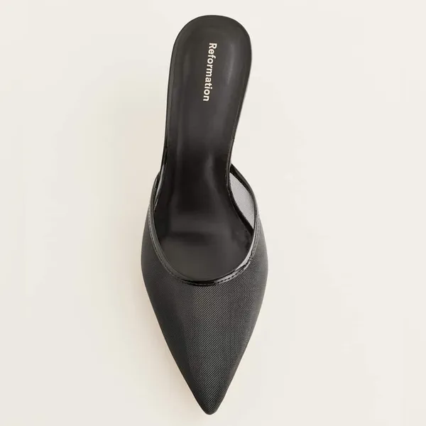 Reformation Wilda Kitten Heel size 11 Black Mesh sold out! - Image 6