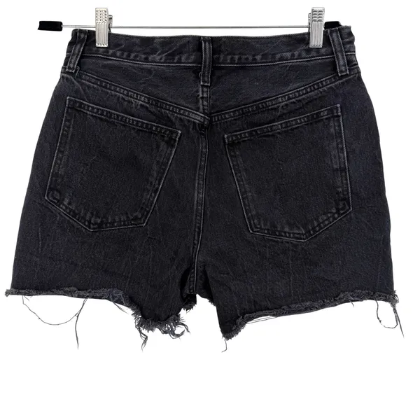 Abercrombie & Fitch High‎ Rise Denim Shorty Shorts Black Distressed Size 29 - Image 3