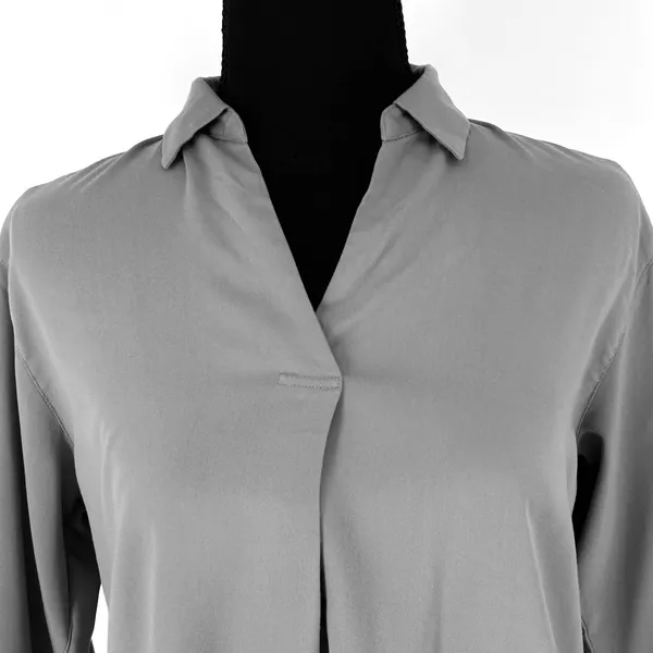 Uniqlo Blouse Womens Small Minimalist Elevated Casual Modern‎ Chic Gray Top S - Image 5