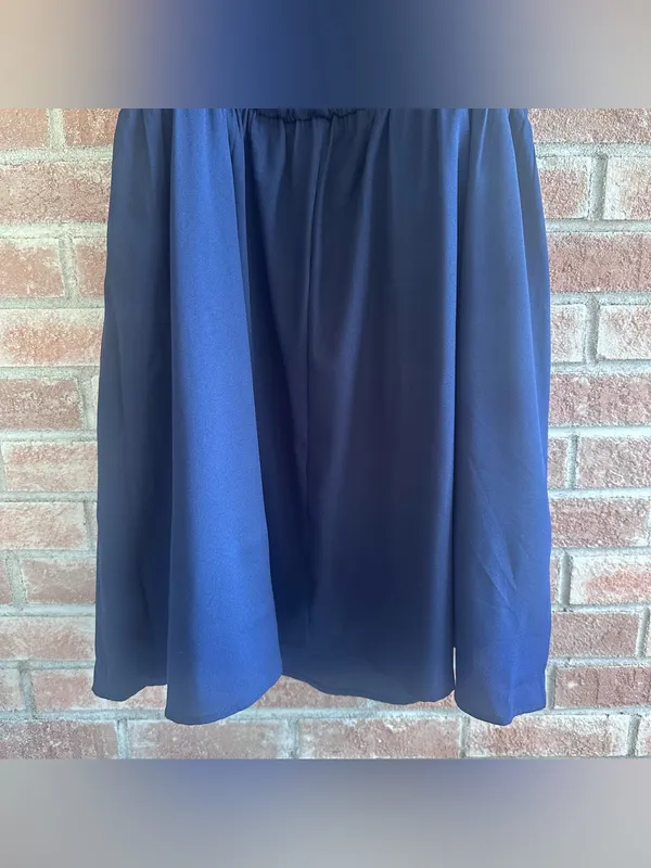 Arula Dress NEW Puff Sleeve A Line Women’s A 1X Plus Navy Knee Length Party - Image 9