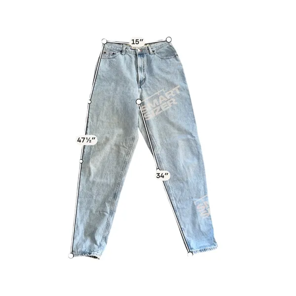 VTG Gap Blue Jeans No. 9 Reverse Fit RVS Sz 10/34 Light Wash High Rise Baggy Fit - Image 9