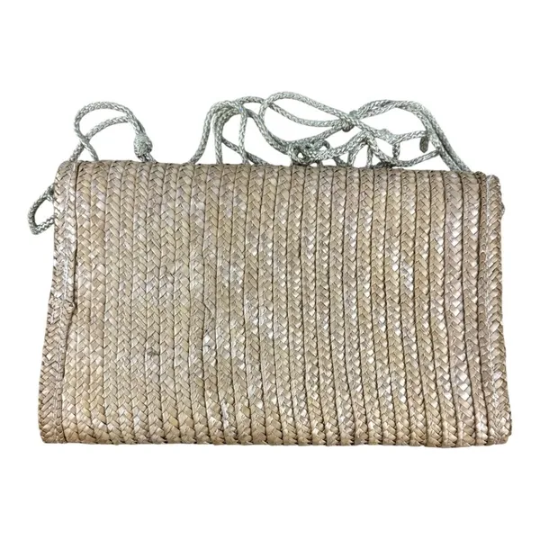 Vintage Woven Straw Crossbody Bag Tan Envelope Flap Boho Summer Hong Kong - Image 7