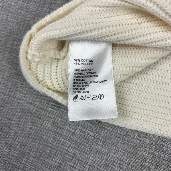 Tommy Bahama Sweater Womens L White Cotton V Neck Dolman Sleeve Knit Pullover - Image 8