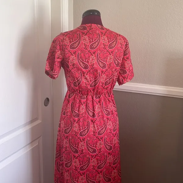 Boho Paisley Maxi Dress Sz L - Image 4
