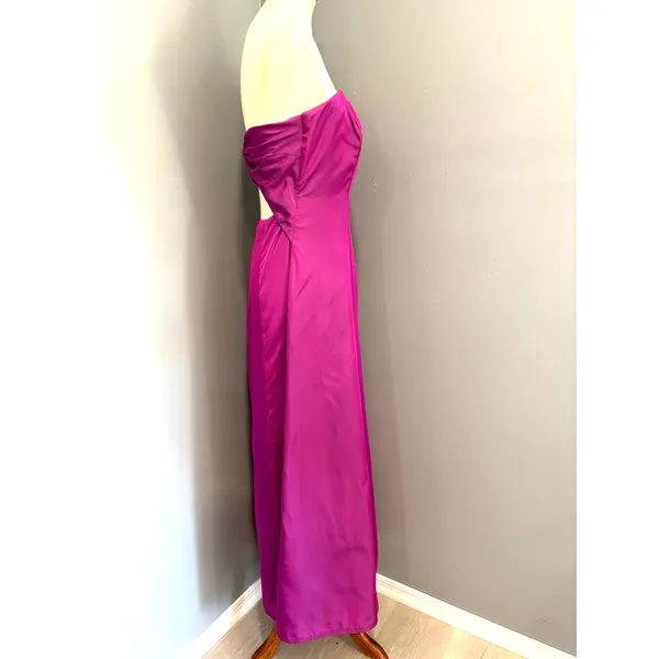 Purple Fuchsia Y2K Beaded Strapless Hoco Formal Prom Gown Dress Evening Size 6 - Image 6