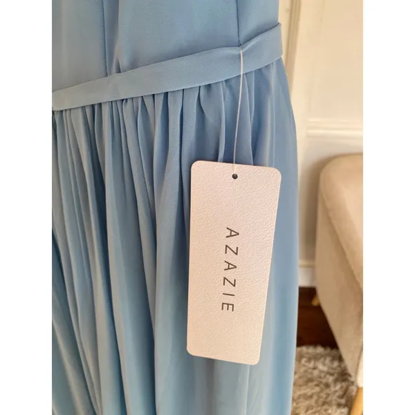 Azazie Chiffon Maxi Dress Romantic‎ Wedding Guest Gown Quiet Luxury Old Money A4 - Image 4