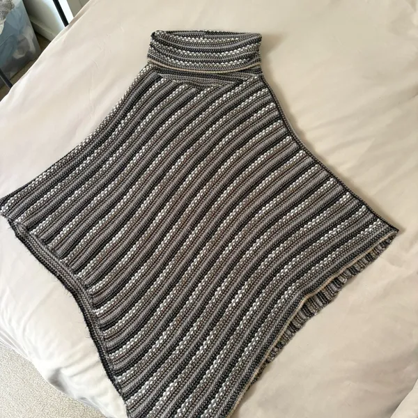 Steve Madden Striped Knit Poncho - Image 2
