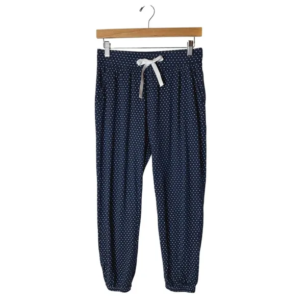 Gap Love by Gap Pajama Pants Women Small Navy Blue Polka Dot Loungewear Joggers - Image 2