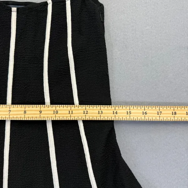 Anthropologie Black White Striped Textured Fit Flare Dress Size 4‎ NWT - Image 7