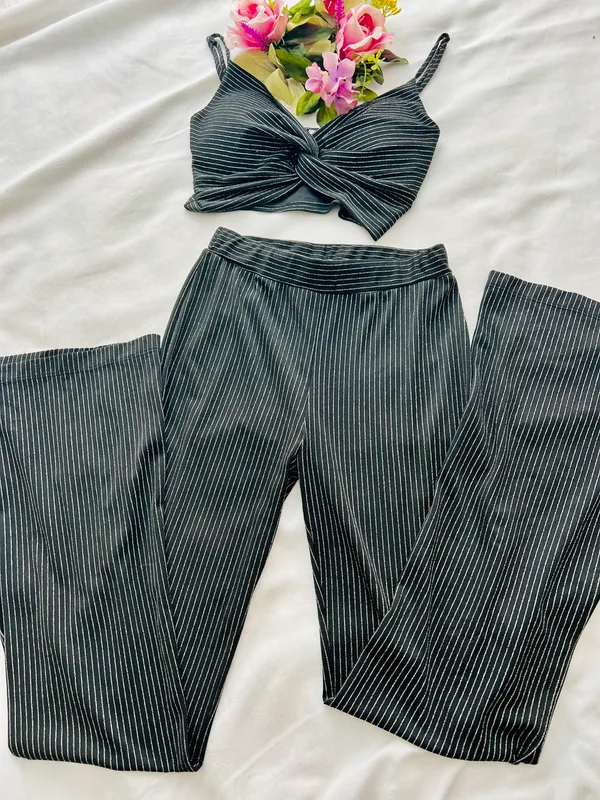 Lucy in the Sky Pinstriped Pants Set - Image 2