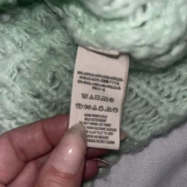 Free People Crashing Waves Pullover Sweater Seamist XS Wool Blend C2 - Image 10